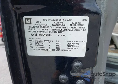 2006 Chevrolet Trailblazer Ls z USA, uszkodzony, nr VIN 1GNDS13S262320326